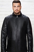 Мужская кожаная куртка с меховой подкладкой Утеплитель — синтепонм-845
